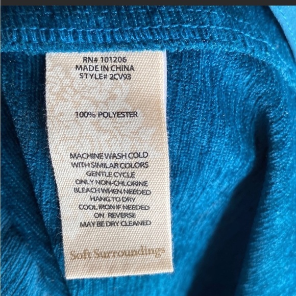 SOFT surroundings flona teal chenille velvety tunic blazer sz medium - Picture 4 of 6